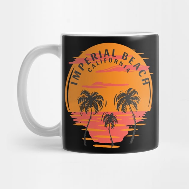 Imperial Beach California Sunset Skull and Palm Trees by Eureka Shirts